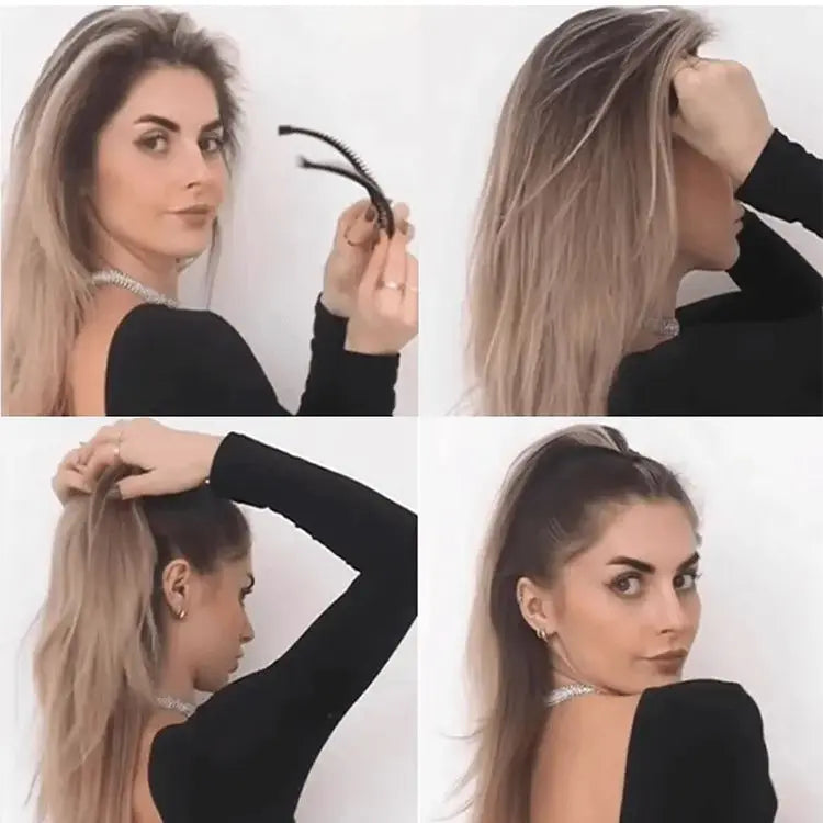 Women Solid Color Banana Hair Clip for Girls Vintage Wave Comb Hairpin Hair Braids Style Tool Fashion Practical Hair Accessories